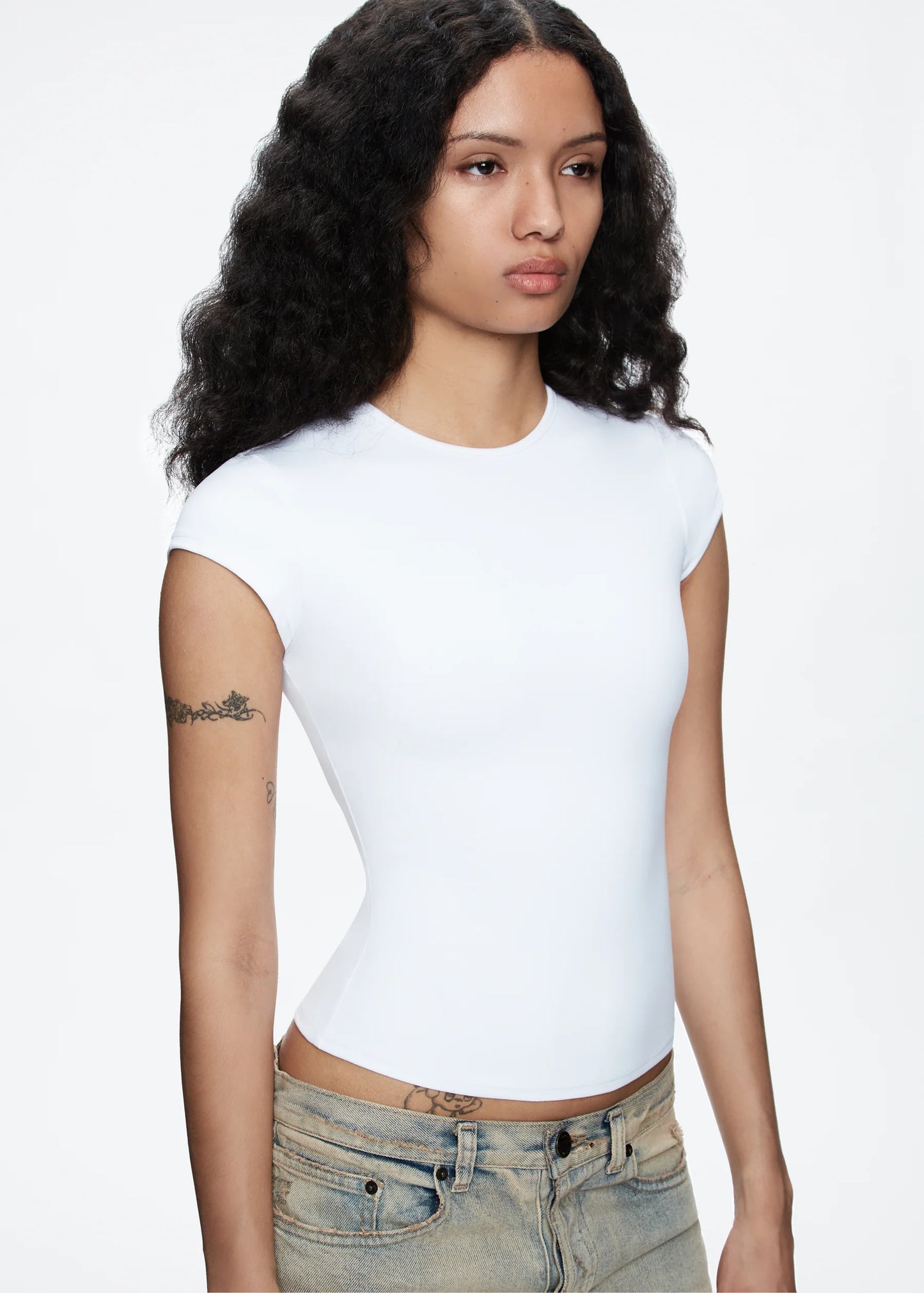 CAP SLEEVE BABY TEE - MILK